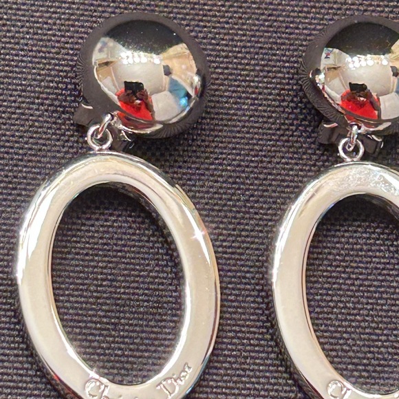 Dior Silver Clip On Earrings EUC comes w/COA - Picture 1 of 13